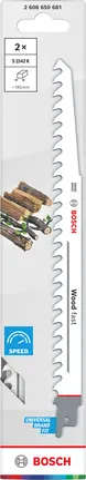 شفرة منشار ترددي Bosch S1542K Wood fast HCS عبوة من قطعتين.