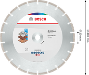 قرص قطع الماس متعدد المواد من Bosch 300 مم لمواد متنوعة.