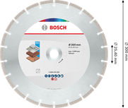 قرص قطع الماس متعدد المواد من Bosch 300 مم للأسطح المختلفة.