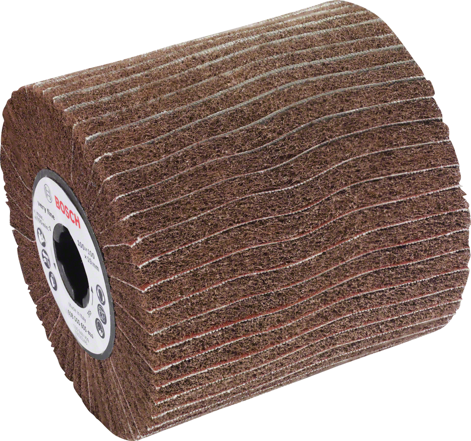 Bosch flap wheel abrasive for sanding and finishing.