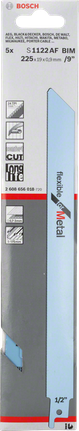 Bosch S1122AF BIM reciprocating saw blade for metal.