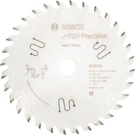 Bosch Top Precision Best for Wood circular saw blade 165mm.