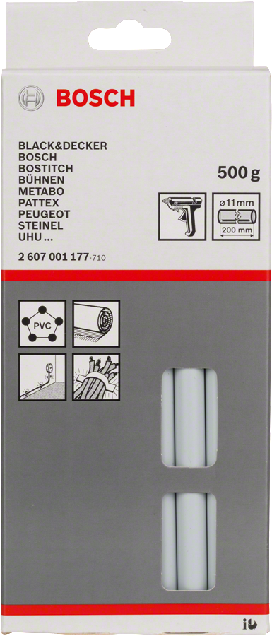 Bosch glue sticks 11mm x 200mm for hot glue guns.