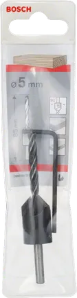 Bosch 5 mm wood drill bit with countersink.