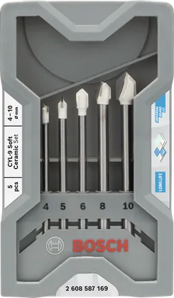 Bosch ceramic drill bit set 4–10 mm.