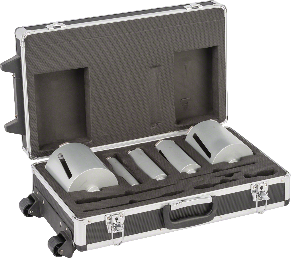 Bosch 5-piece diamond dry core cutter set in case.