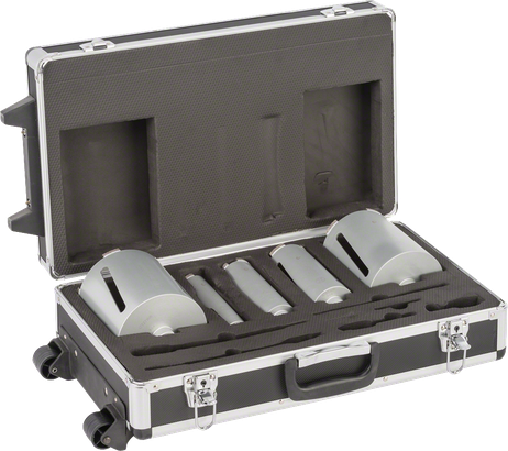 Bosch 5-piece diamond dry core cutter set in case.