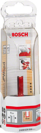 Bosch 8 mm straight wood router bit.