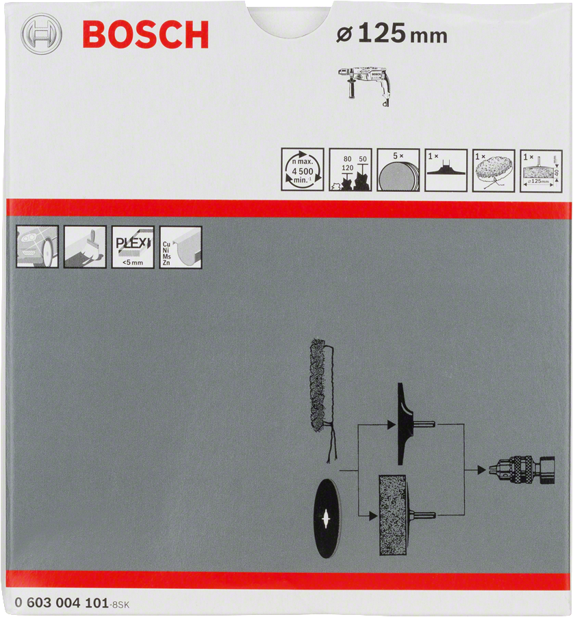Bosch 8-piece S24 polishing set, 125mm diameter.