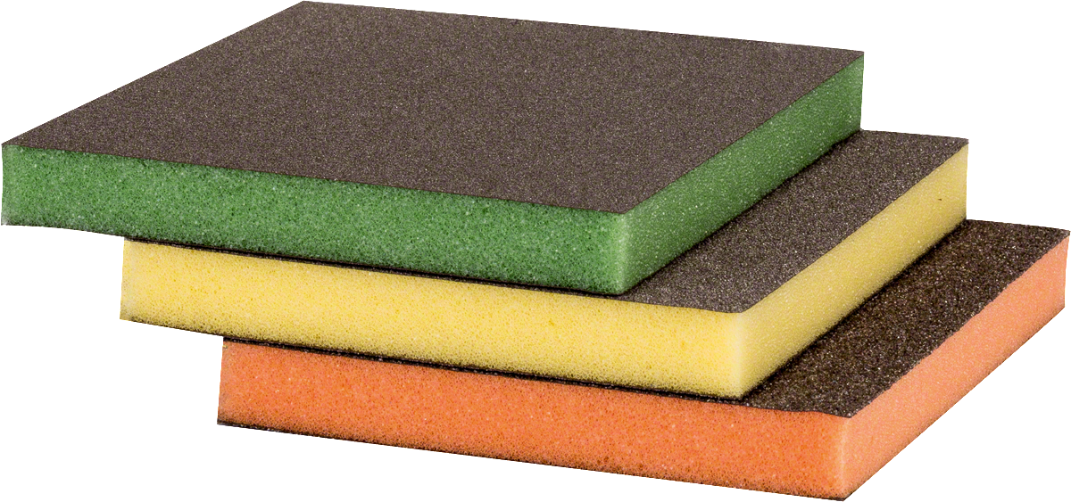 Bosch sanding sponge set for manual surface finishing.
