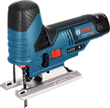 Bosch GST 12V-70 cordless jigsaw with blade.