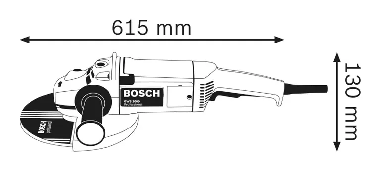 Angle grinder dimensions.