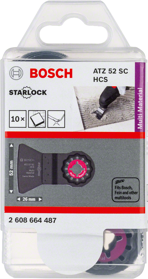 Bosch ATZ 52 SC HCS 10-piece rigid multi-tool blades.