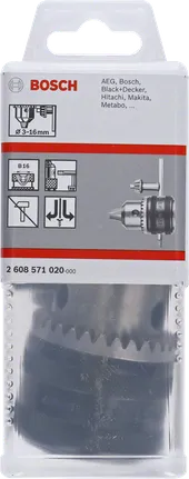 Bosch 3/8″ drill chuck packaging.