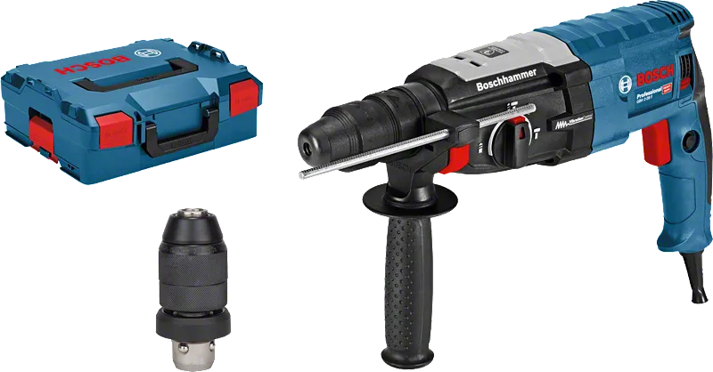 Bosch GBH 2-28 F rotary hammer with case and extra chuck.