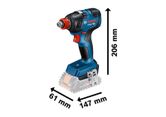 Bosch GDX 18V-200 Cordless Impact Driver/Wrench dimensions drawing