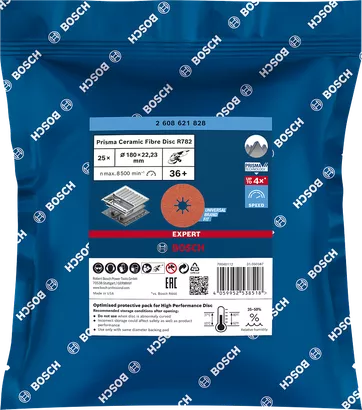 Bosch EXPERT R782 Prisma Ceramic Fibre Disc 180 mm.