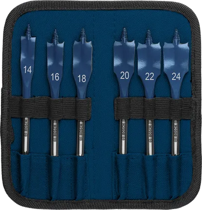 Bosch spade drill bit set 14–24 mm.