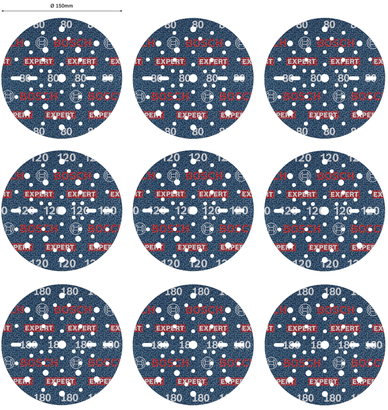 Bosch EXPERT O780 foil sanding disc set 150mm mixed grits.