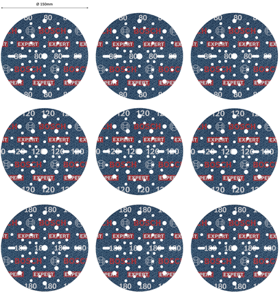 Bosch EXPERT O780 foil sanding disc set 150mm mixed grits.