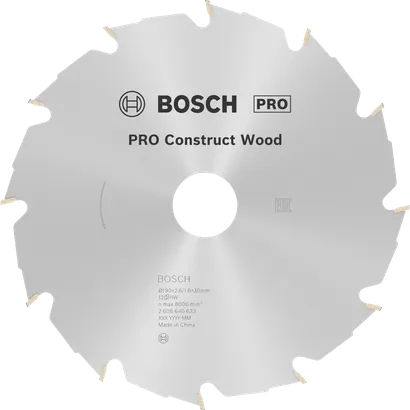 Bosch PRO Construct Wood circular saw blade, 190 mm.