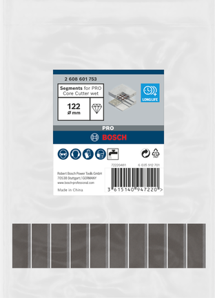 Bosch PRO core cutter wet segments 122 mm.