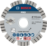 Bosch PRO Concrete Diamond Disc 115mm for cutting concrete.