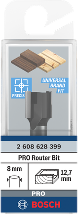 Bosch PRO router bit 12.7×12.7 mm 8 mm shank.