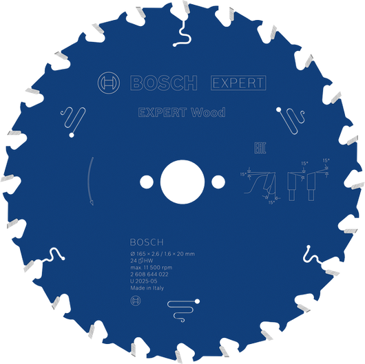 Bosch EXPERT Wood circular saw blade, 165 mm T24.
