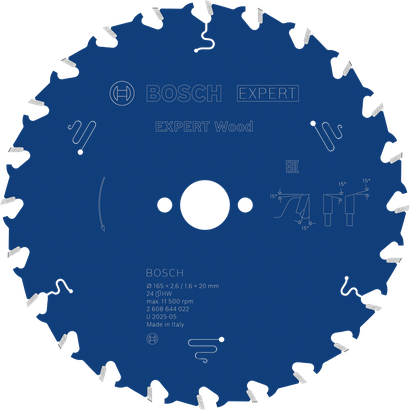 Bosch EXPERT Wood circular saw blade, 165 mm T24.