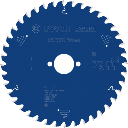 Bosch EXPERT Wood circular saw blade 190 mm T40.