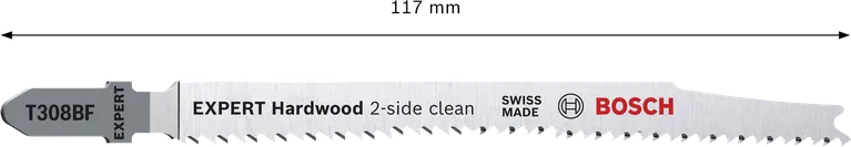 Bosch EXPERT Hardwood 2-side clean T308BF jigsaw blade.