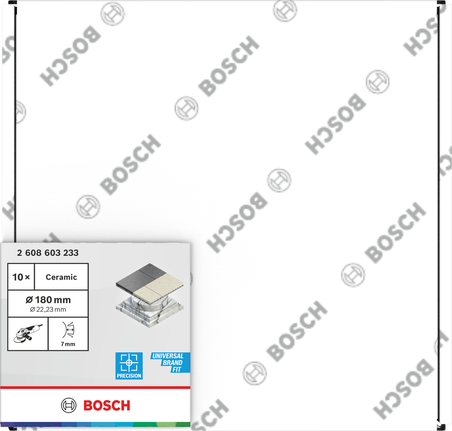 Bosch ceramic cutting disc 180 mm for tiles, 10 pack.