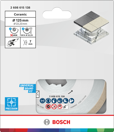 Bosch Ceramic Cutting Disc 125 mm X-LOCK for tiles.
