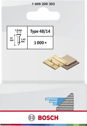 Bosch Type 48/14 nails for wood or panel fastening.