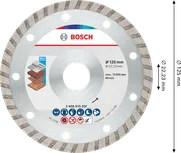 Bosch Multi Material turbo diamond cutting disc 125mm.