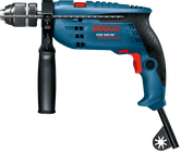 Bosch GSB 1600 RE impact drill with side handle.