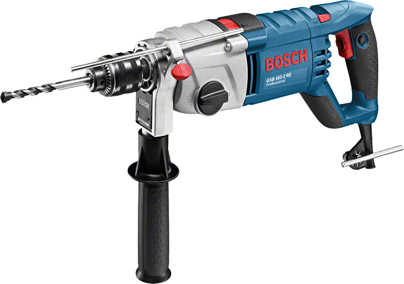 Bosch GSB 162-2 RE impact drill with side handle.