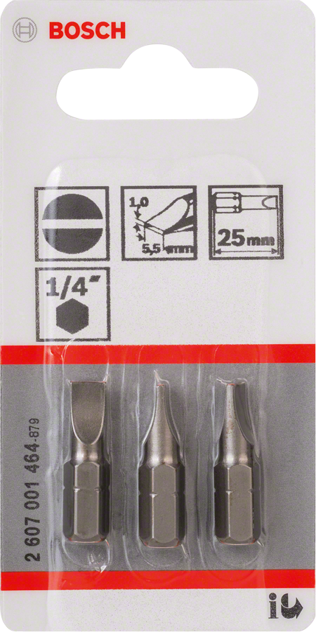 مجموعة رؤوس مفكات براغي Bosch 25 مم، ساق سداسي 1/4 بوصة.