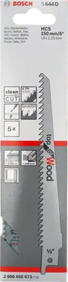شفرة منشار الخشب Bosch S 644 D مقاس 6 بوصات.