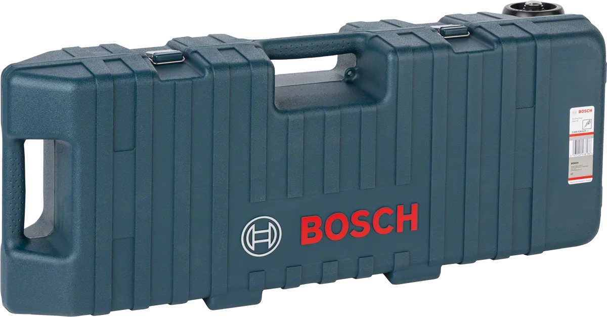 حقيبة أدوات بلاستيكية من Bosch مزودة بمقبض لتخزين الملحقات.