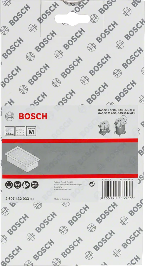 فلتر Bosch المسطح المطوي المصنوع من السليلوز لأجهزة شفط الغبار.