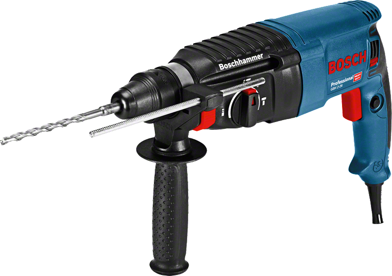 مثقاب مطرقة دوارة من طراز Bosch GBH 2-26 مع نظام SDS plus.