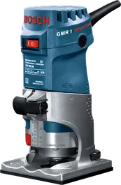 جهاز التوجيه اليدوي Bosch GMR 1 لتقليم الحواف بدقة.