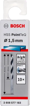 مثقاب Bosch HSS PointTeQ عالي السرعة 1.5 مم.