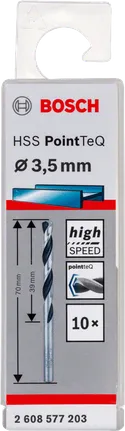 مجموعة رؤوس مثقاب حلزونية من Bosch HSS PointTeQ مقاس 3.5 مم.