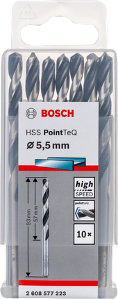 مجموعة رؤوس مثقاب Bosch HSS PointTeQ مقاس 5.5 مم.