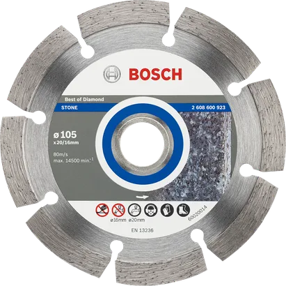 قرص قطع الماس من Bosch للحجر، قطر 105 ملم.