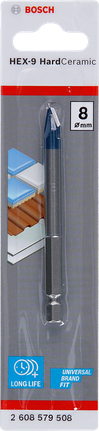 مثقاب Bosch HEX-9 HardCeramic مقاس 8×90 مم.