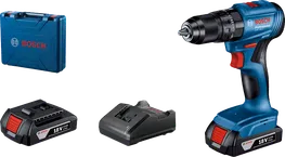 مجموعة المثقاب اللاسلكي Bosch GSB 185-LI مع البطارية والشاحن.